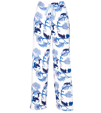 Blu Acanthus Leaf Pants - Xlg